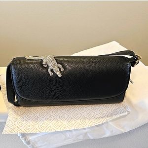 Amelie Pichard Carrie 2 black grain leather baguette, pochette, east west bag